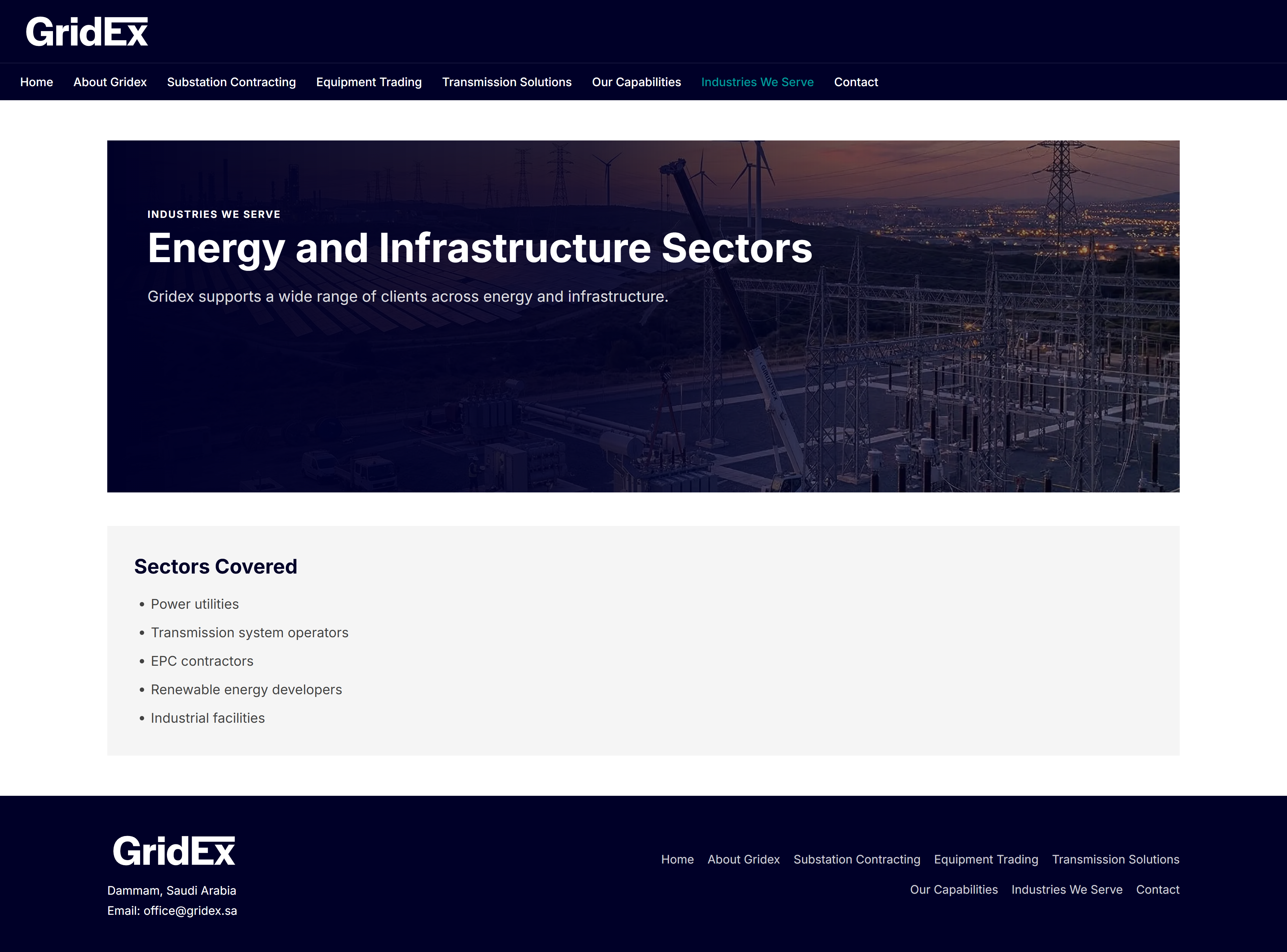 Transmission contractor site - industries-we-serve
